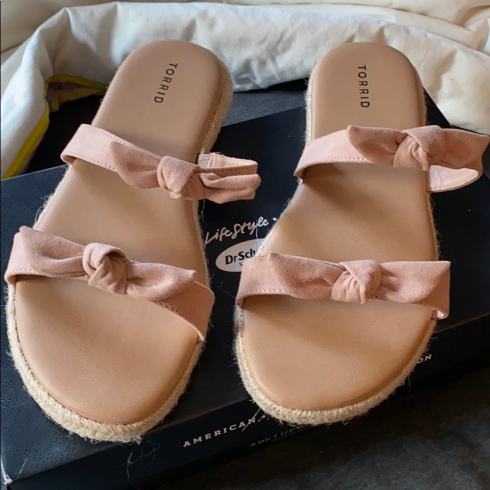 Torrid pink slip-on sandals